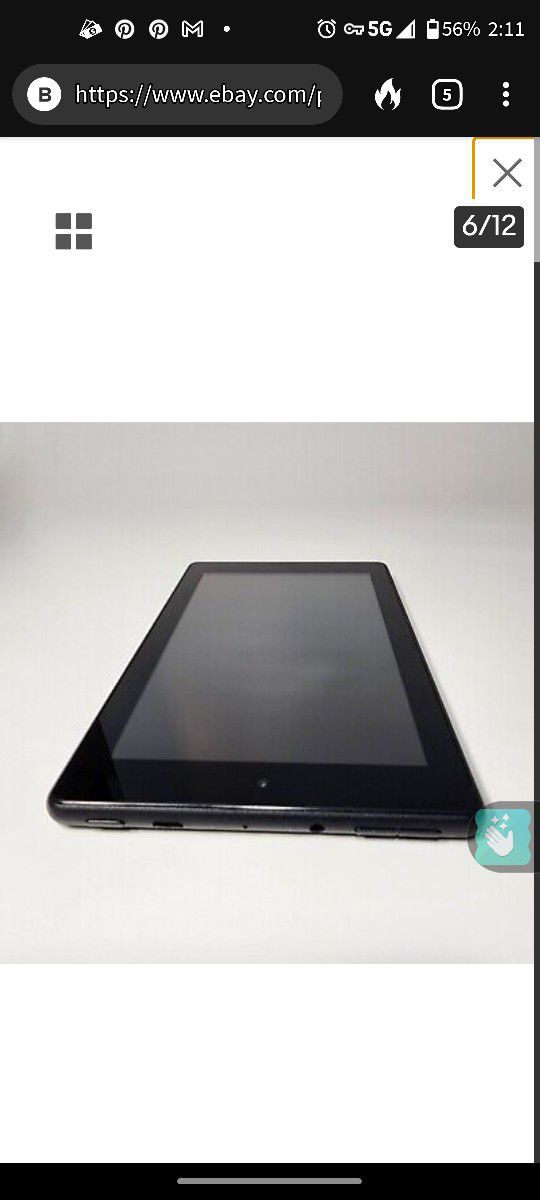Amazon 7in Kindle Fire 16g Tablet With Protective Case and Charger 