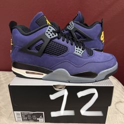 MENS SIZE 12 NIKE AIR JORDAN 4 LAKERS PURPLE 