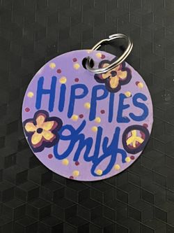Hippies Only Wood Keychain 