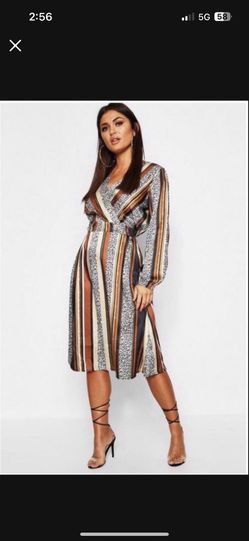 NEW with tags Leopard Striped Midi Dress Size 8