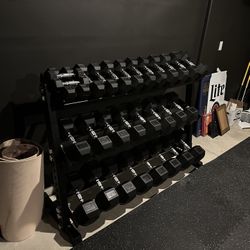 5-75lbs Dumbbells w/Rack 