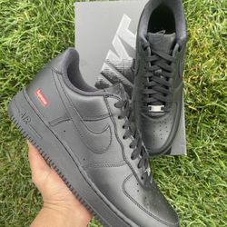 Black Supreme Air Force 1 Size 10.5
