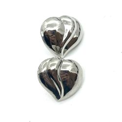 Vintage Sterling Heart Earrings 