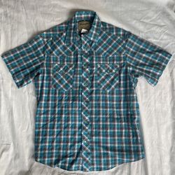 Wrangler Western Style Plaid, Snap Closures Men’s Large