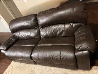 Leather reclining sofa