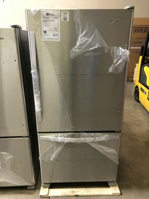 Photo New! Whirlpool 33” Wide Bottom Freezer Refrigerator! 1 Year Manufacturer Warranty Included