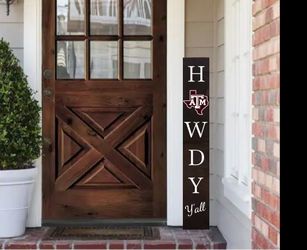 Texas A&M Aggie Howdy Yall Porch Sign