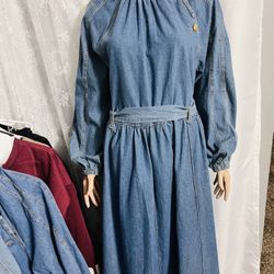 Elegant Denim Maxi Dress - Stylish & Modest (M, L, XL)