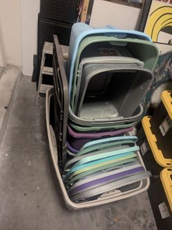 Lot of Plastic Storage Bins with Lids