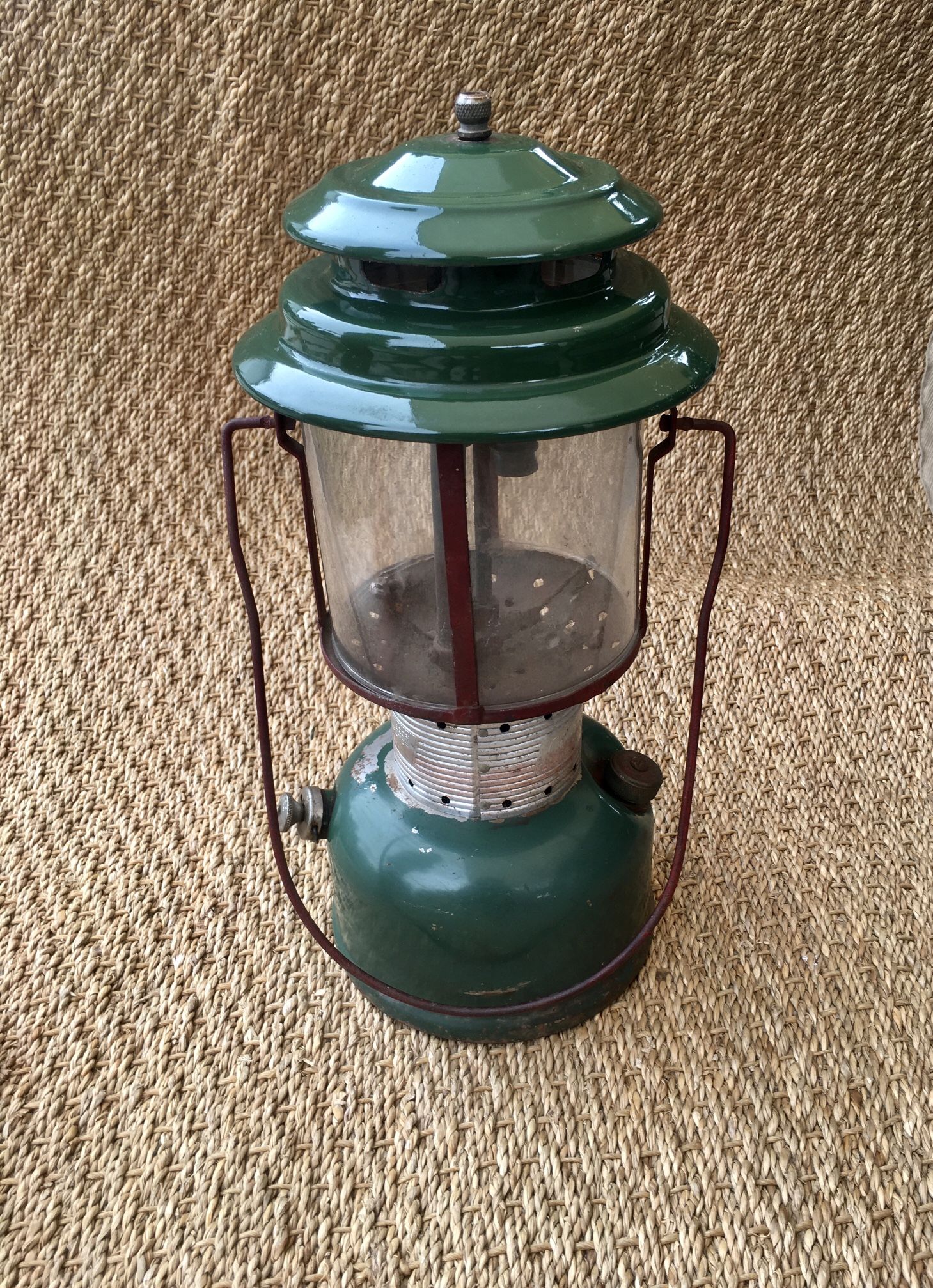 Vintage Green Coleman Camping Lantern April 1972