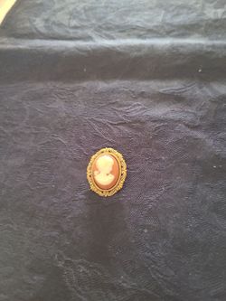 Vintage Cameo Brooch Gold-Tone Setting
