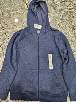 New-Blue Fleece Zip Up Hoodie