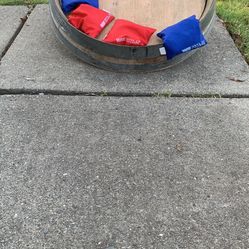Cornhole Wine Barrel Set