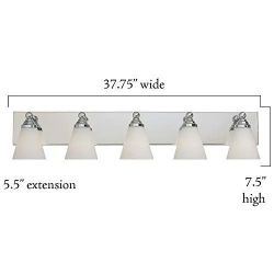 Designers Fountain Hudson 5 Light 38 inch Chrome Bath Bar Wall Light  