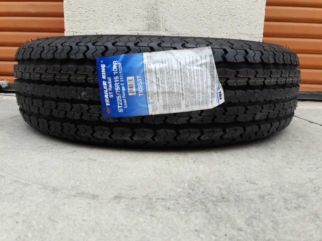 1 NEW TRAILER TIRE 225/75/15