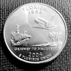 2004-P Florida State Quarter Uncirculated From US Mint Roll.