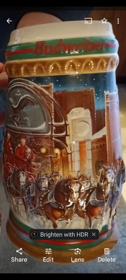 1997 Vintage  Budweiser Holiday  Stein