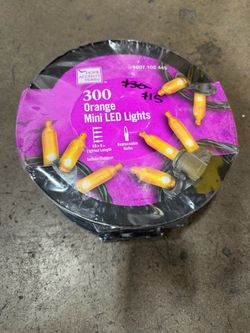 300 orange LED lights 68ft 6in $15 each roll Halloween decoration lights