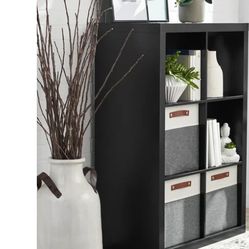 Bookcase, Bookshelves, 6 Cubes, Black 
