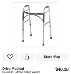 Drive Medical Deluxe 2-Button Folding Walker