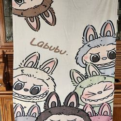 LABUBU MONSTER BLANKETS 60" x 40" New In Bag! Three Different Styles (4) Total