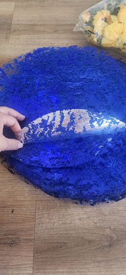 Plate Mats Royal Blue and Sunflower Decor
