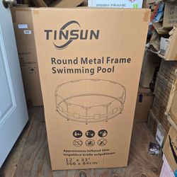 SUNRIO FRAME POOL 12FT ×33IN WITH FILTER PUMP AND FLOOR COVER