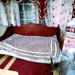 Single Size Bed & Glass Table 