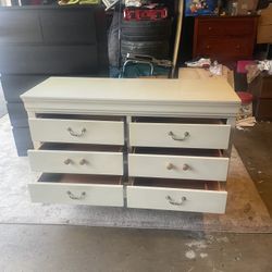 6 Drawer White Wooden Dresser !