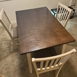 Brown and white table