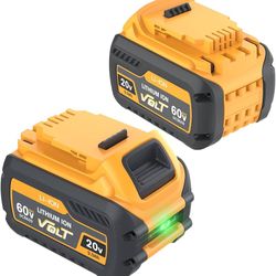 2Pack Upgraded 9.0Ah Battery DCB609 Replacement for DEWALT 20V/60V 120V MAX XR Lithium-Ion Battery DCB606 DCB609 DCB612 DCB203 DCB204 Power Tool. 