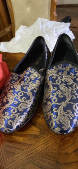 Stacy Adames Shoes, Size 13 M Royal Blue And Gold