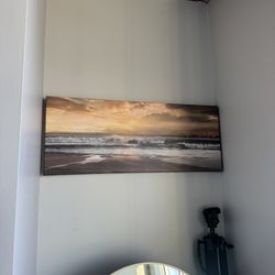 Beach Sunset Scene Canvas Print 