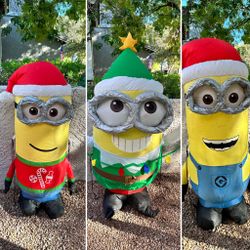 Gemmy Inflatable Christmas Minions for yard decor Dave Kevin