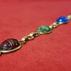 scarab beetle bracelet Gold Filled 