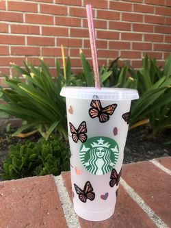Butterflies and Hearts Custom Starbucks Cold Cup