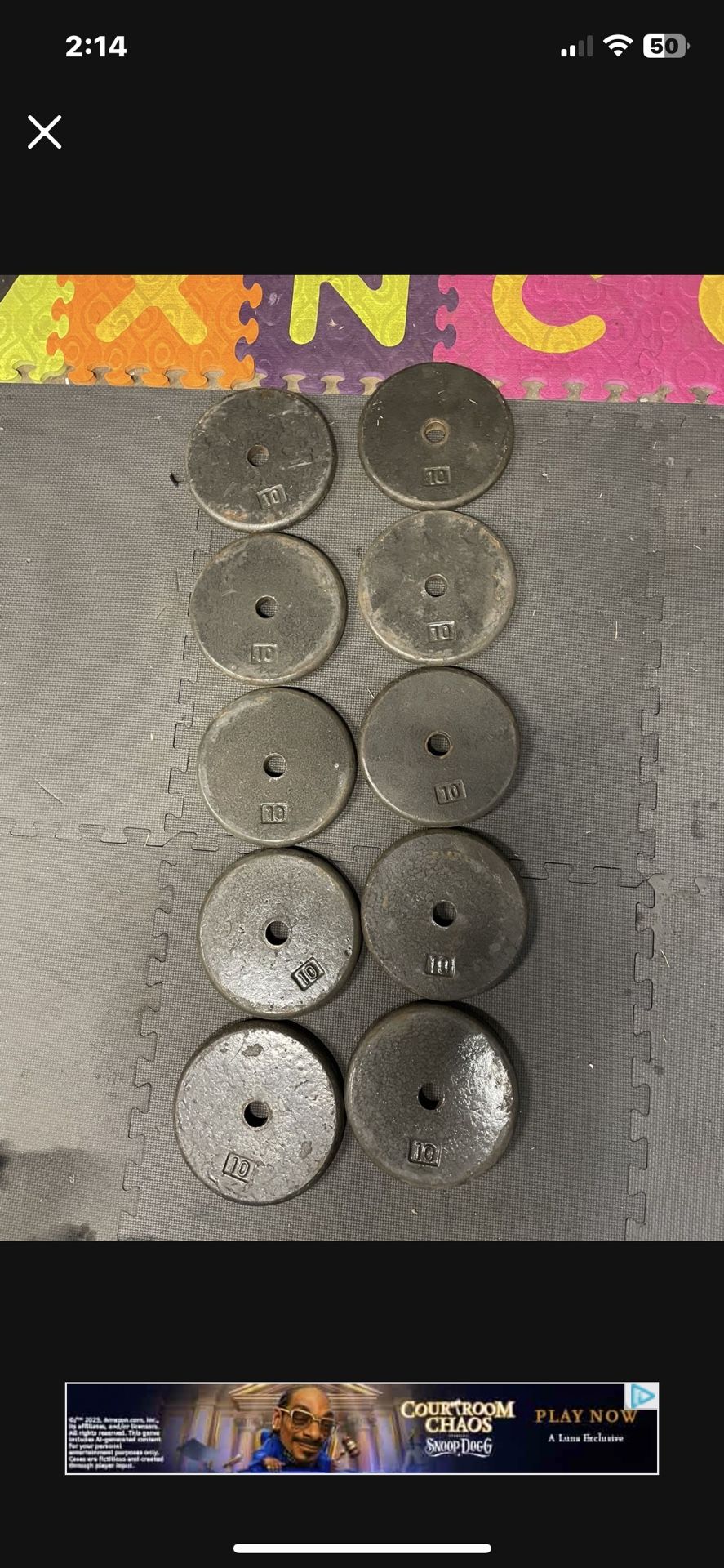 Weight Plates.               65 Dollars 