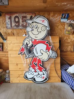 Reddy Kilowatt Large Die-Cut Metal Sign 24"×14"