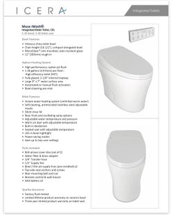 Icera Muse Integrated Bidet Toilet