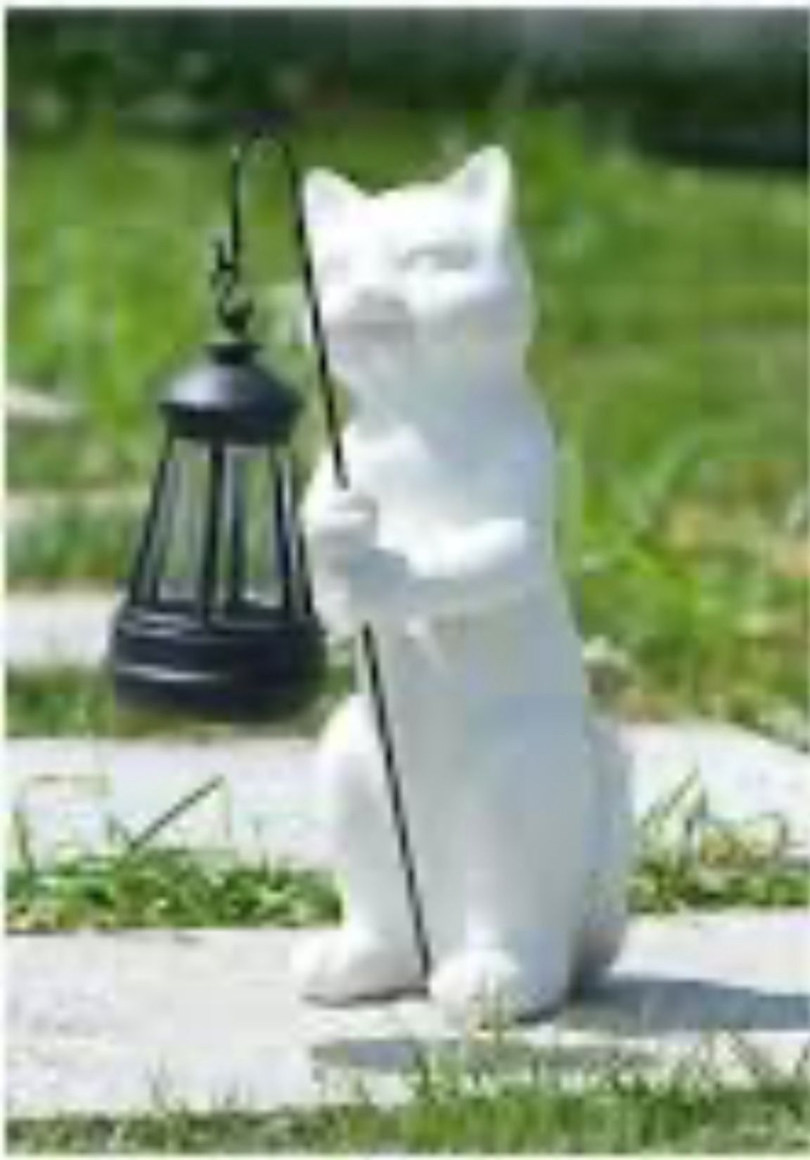 Solar Cat Garden Statue