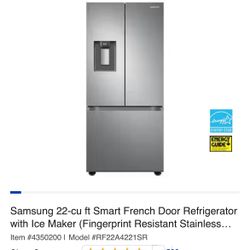 Samsung 22-cu ft Smart French Door Refrigerator with Ice Maker