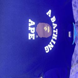 BAPE College Tee Blue 'Navy' | Men's Size L