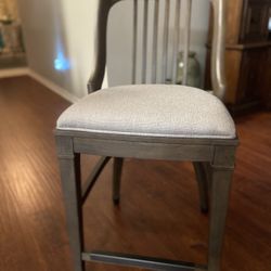 SOLID WOOD COUNTER HEIGHT BARSTOOL WITH UPHOLSTERED SEAT 