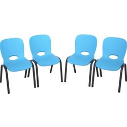 Kids Stacking Chair (4 Pack), Glacier Blue