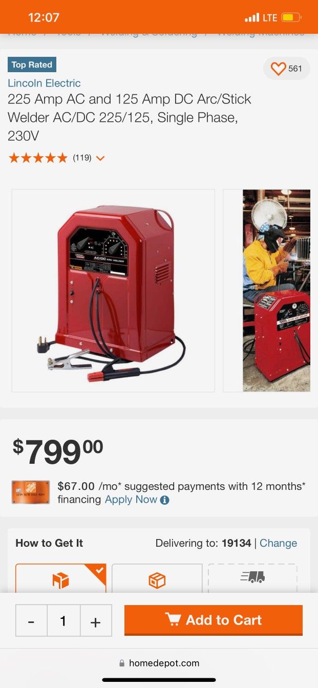 Lincoln Electric 225amp Welder
