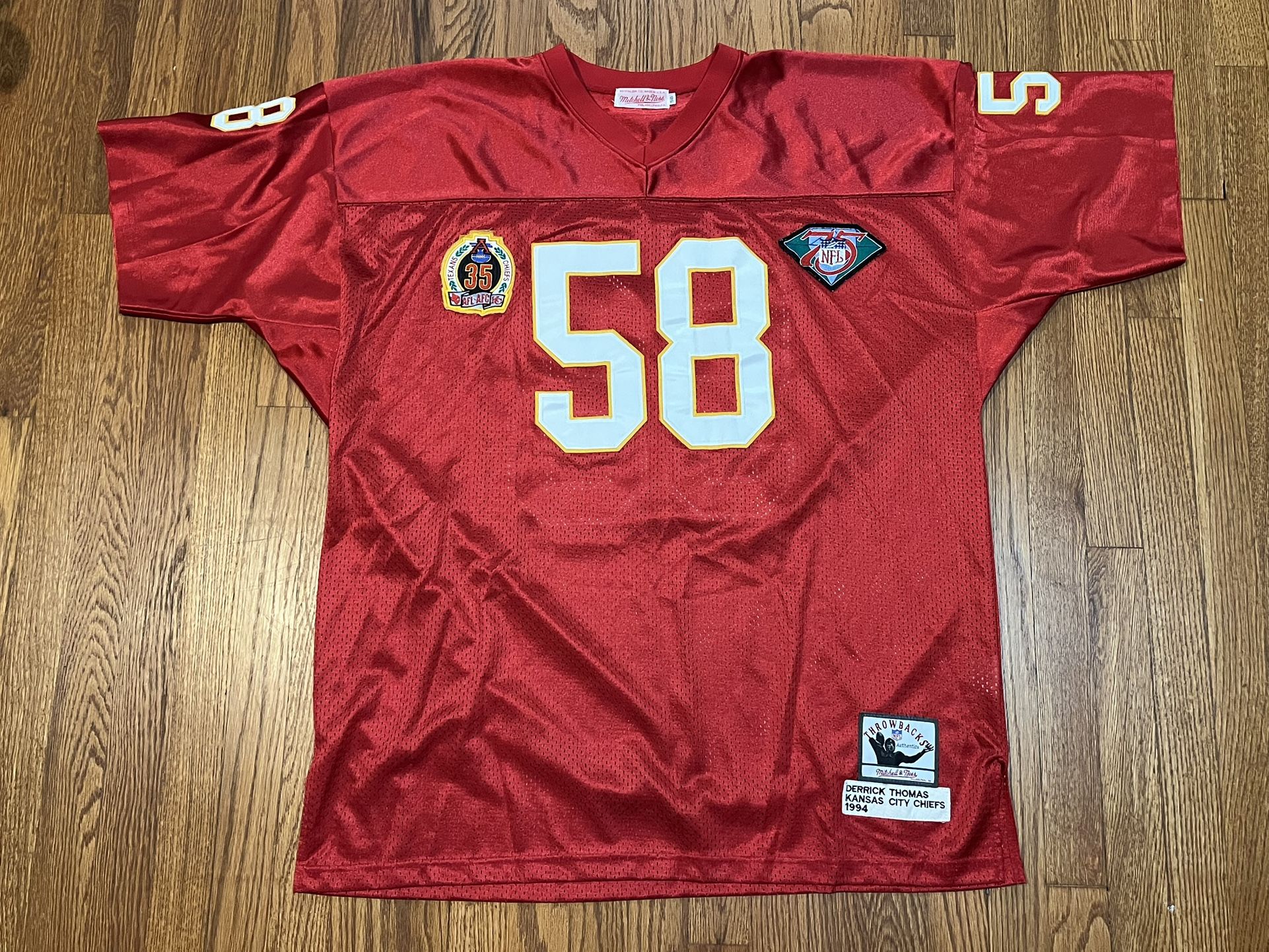 Derrick Thomas Kansas City Chiefs Football Jersey Size 56 Mitchell&Ness Authentic Stitched Rare