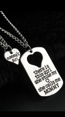 Silver necklaces two n one! For mom and daughter!
