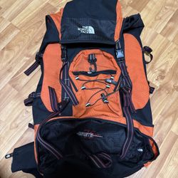 The North Face 75 Liter Crete Orange And Black Hiking Backpack (USED ONCE)