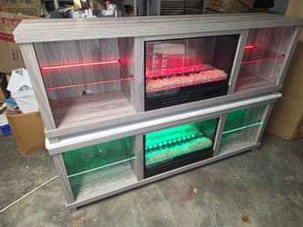 71" Tv stand with fireplace