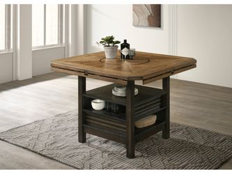 Oakly Brown Round/Square Counter Height Dining Table